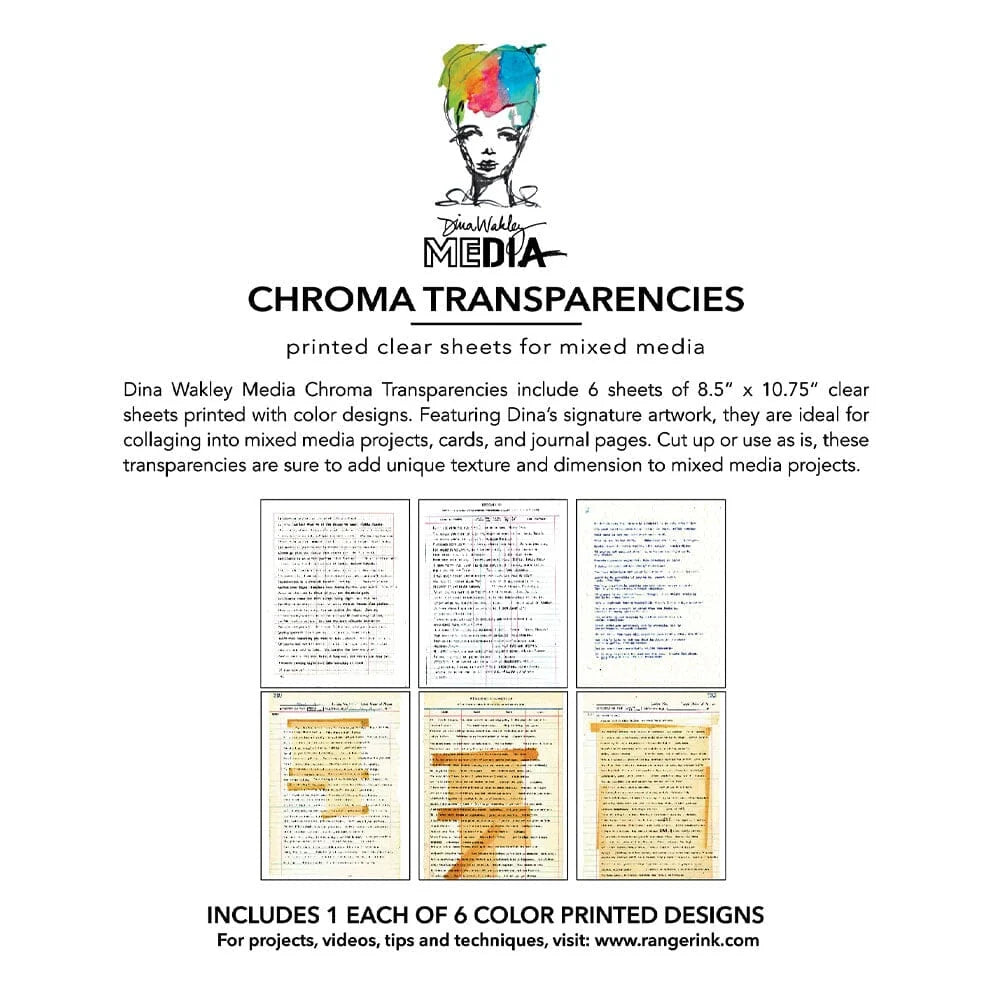 Dina Wakley Media Transparencies - Typed Quotes