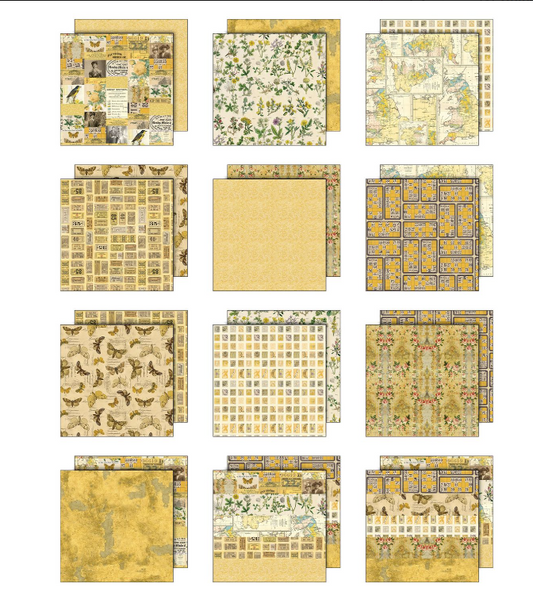 Tim Holtz Paper Palette Collection - Yellow 12 X 12