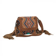 Embroidered Crossbody with leather and fringe accents
