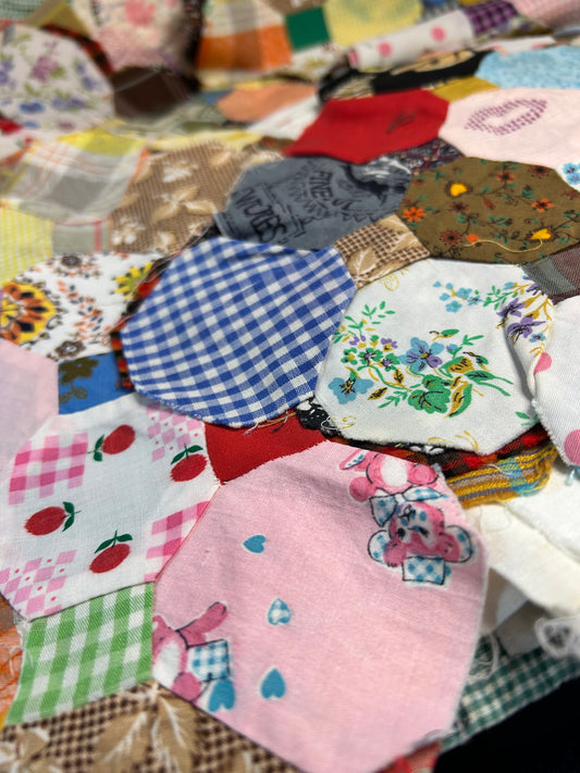 3 Hexagon quilt squares