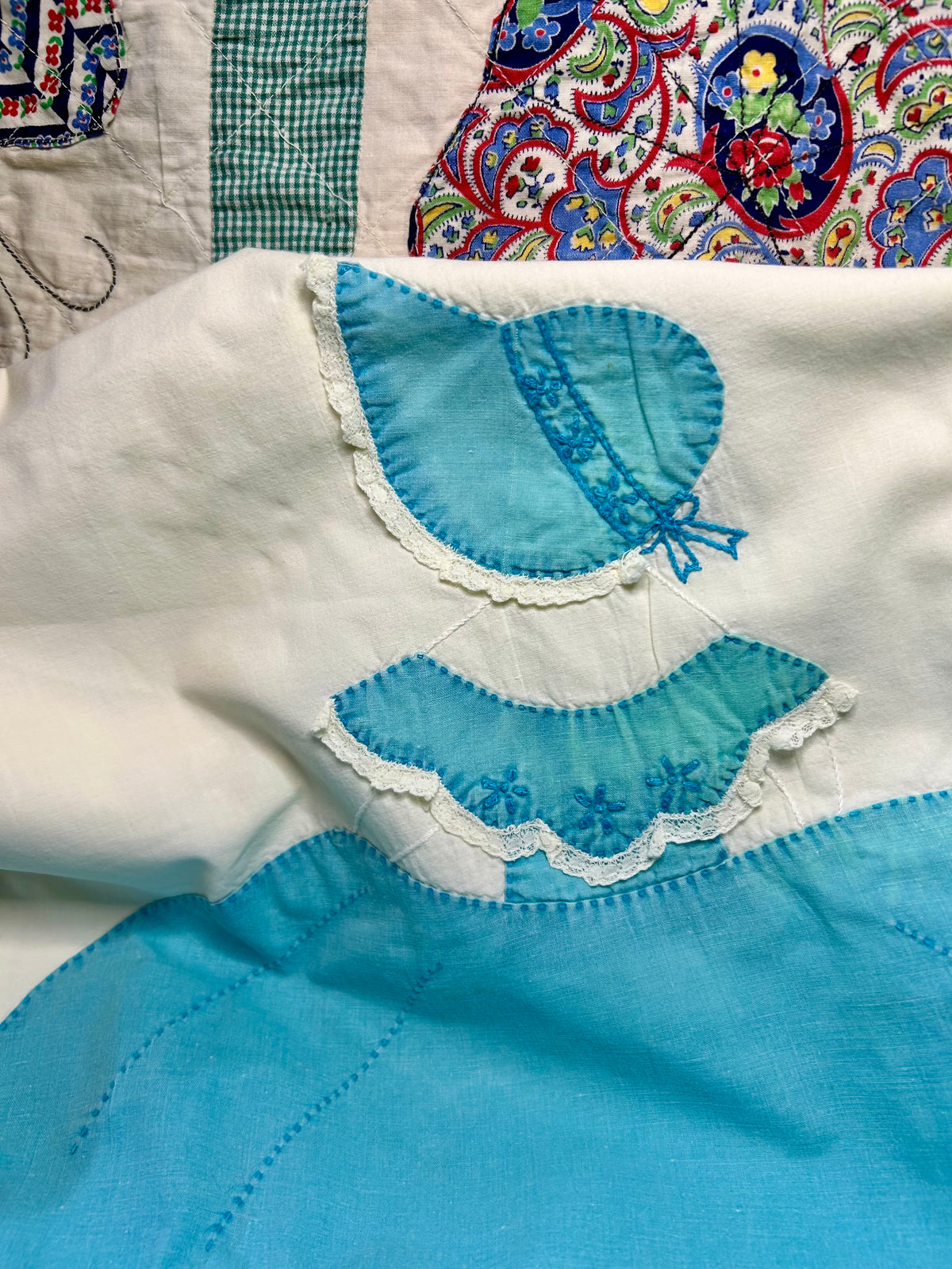 Set  of Vintage Blue & White Southern Belle pillow cases