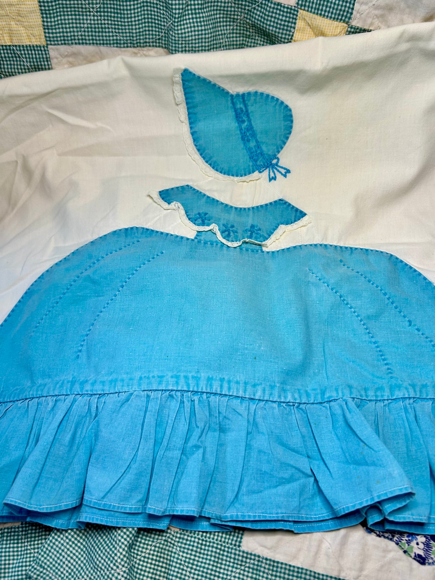 Set  of Vintage Blue & White Southern Belle pillow cases