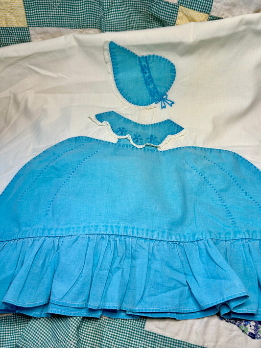 Set  of Vintage Blue & White Southern Belle pillow cases