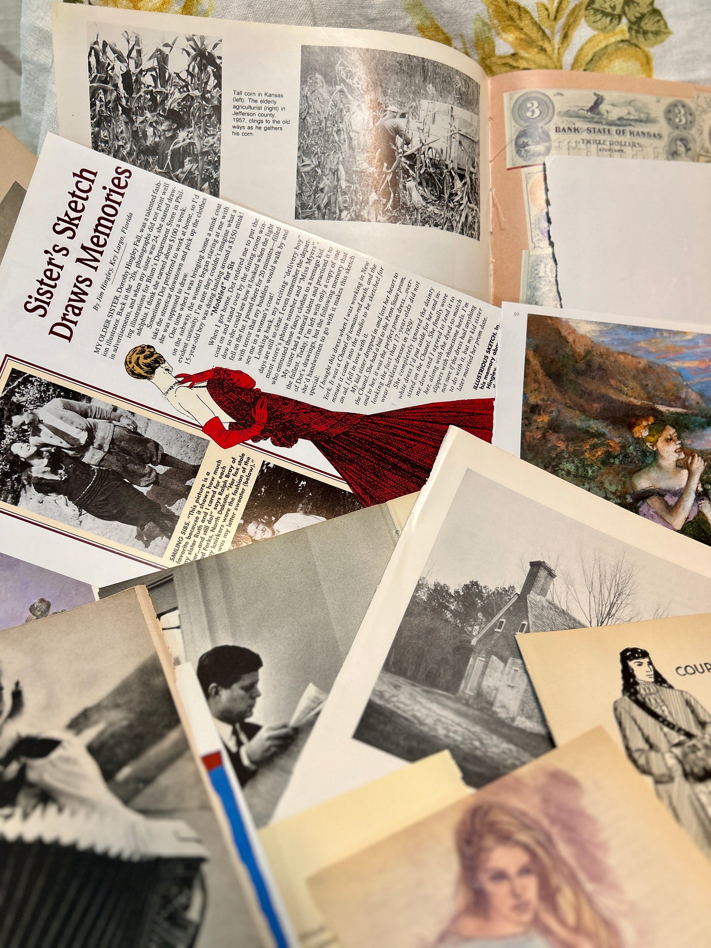 Vintage Illustrated Paper Pack – 30 Pages