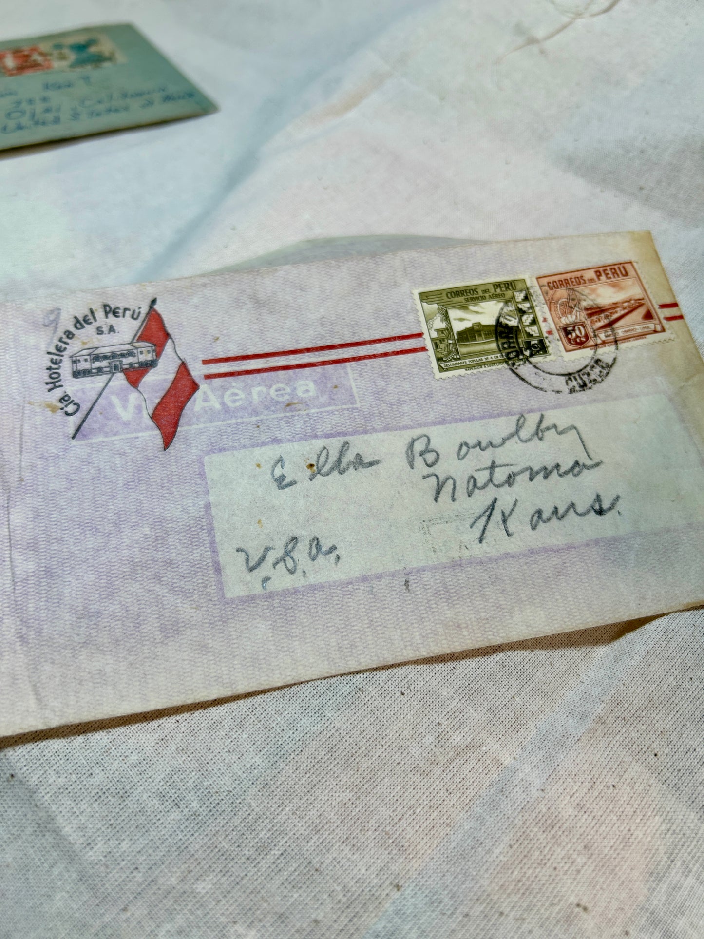 10 vintage posted envelopes - 1930's - 60's