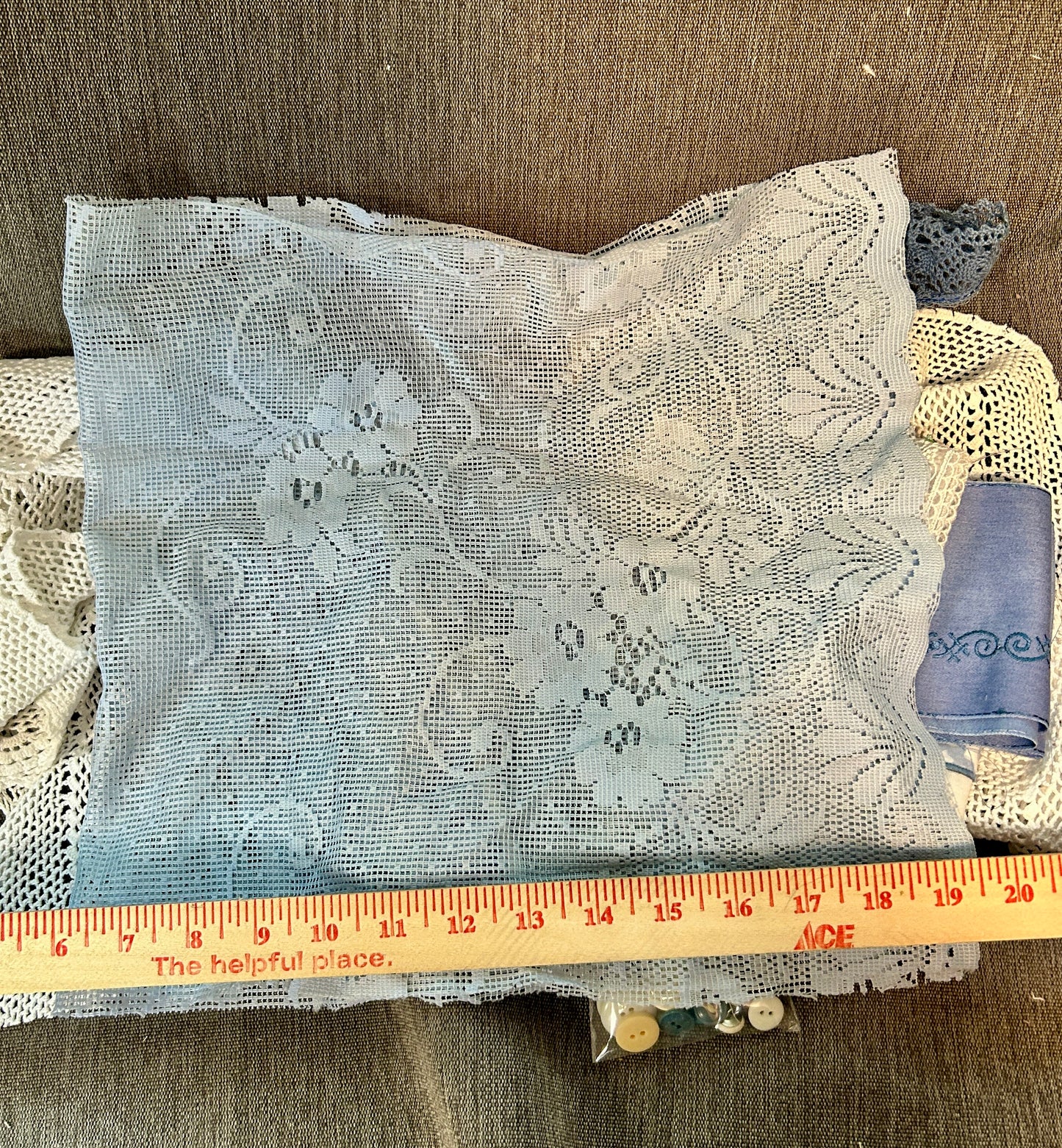 Blue Fabric Bundle w/ trims and buttons