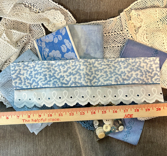 Blue Fabric Bundle w/ trims and buttons