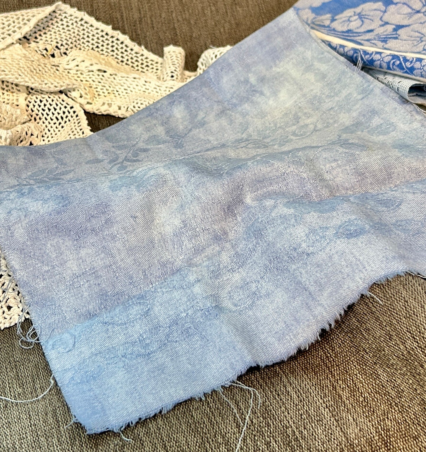 Blue Fabric Bundle w/ trims and buttons