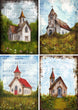 The Four Churches - Teresa Rene Art