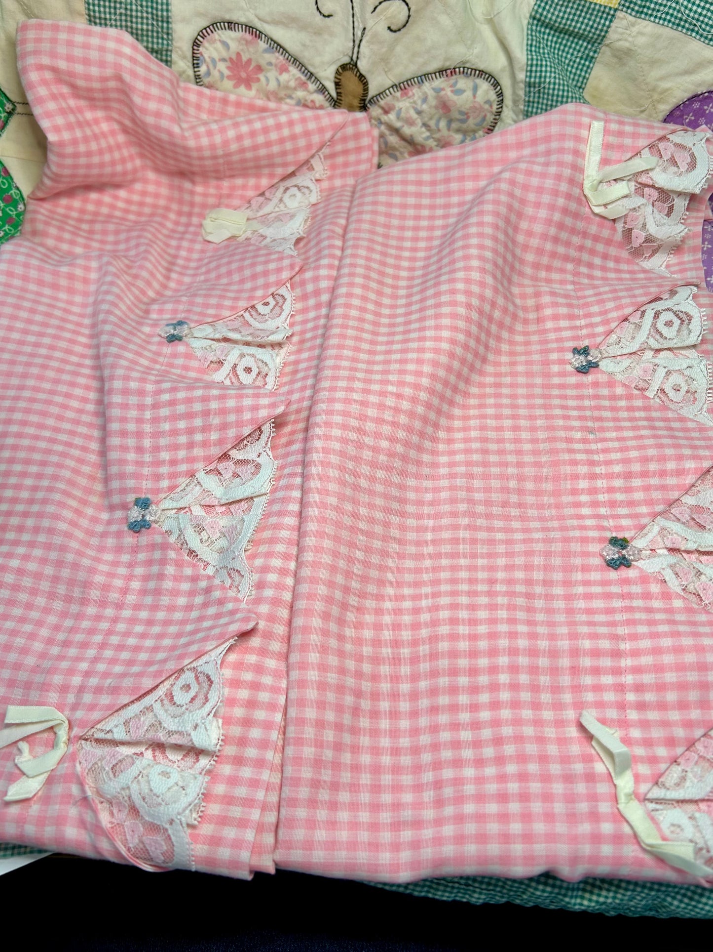 Set  of Vintage Pink Gingham pillow cases