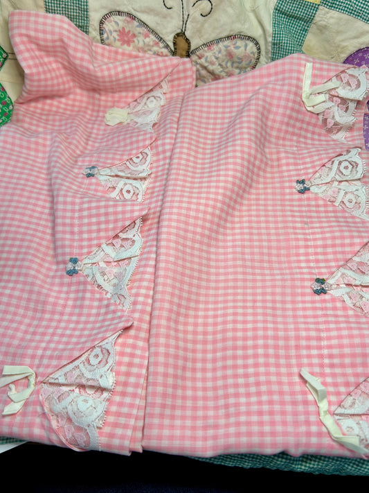 Set  of Vintage Pink Gingham pillow cases
