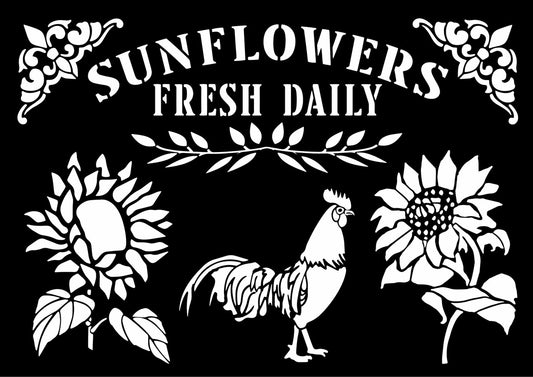 Fresh Sunflowers Stencil