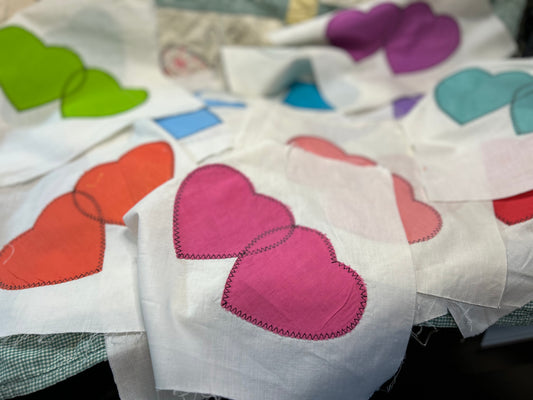 3 Double Heart Squares