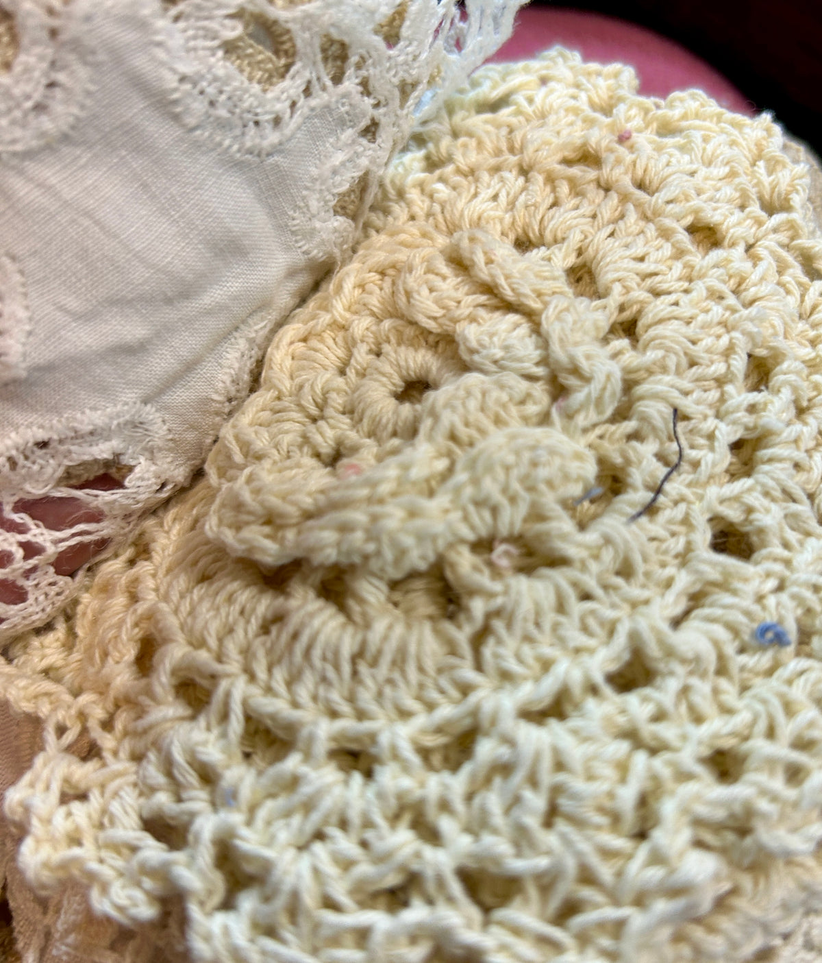 Cream & White doily bundle w/ Mother of Pearl Buttons