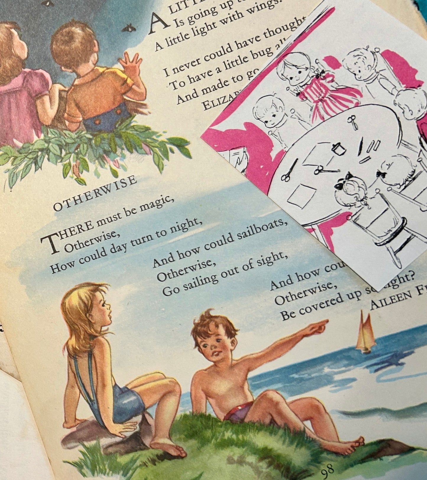Vintage Illustrated Children's Book Pages Paper Pack – 30 Pages