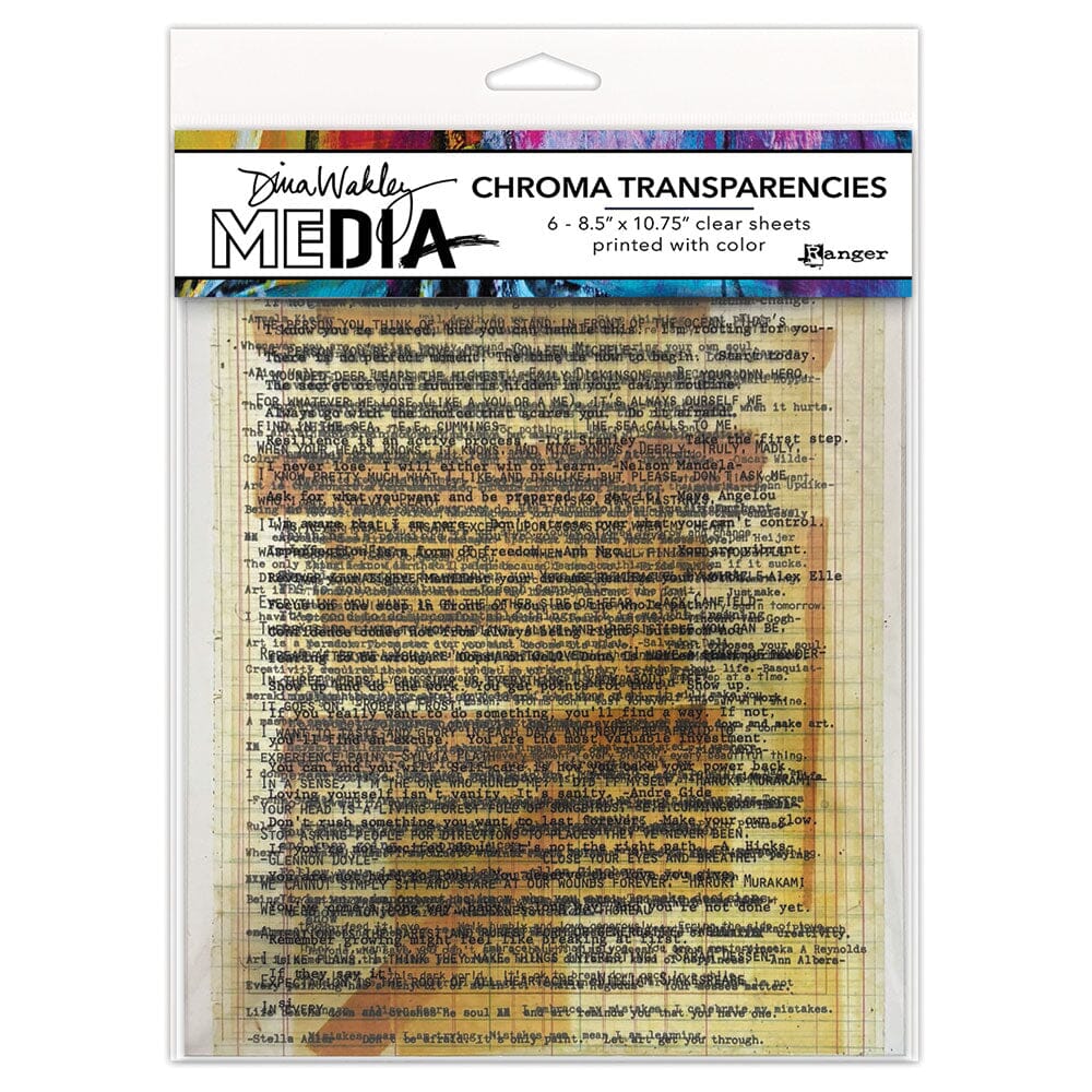 Dina Wakley Media Transparencies - Typed Quotes
