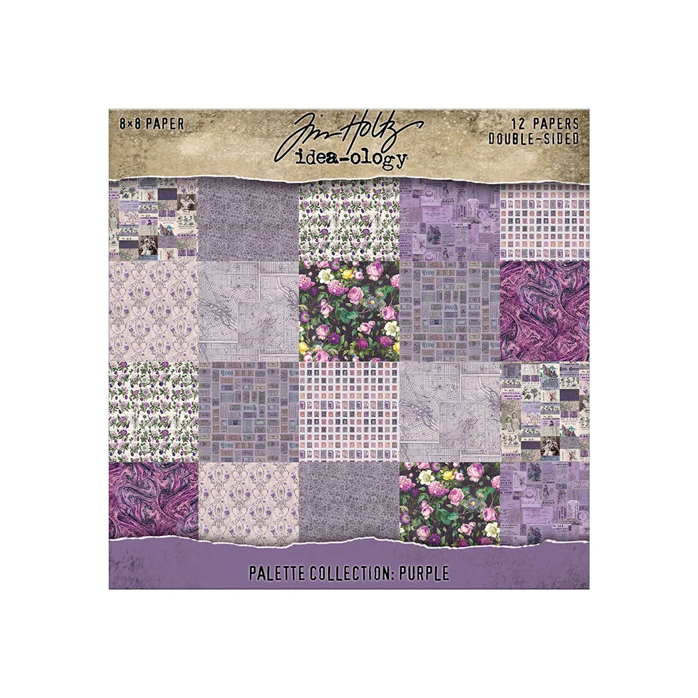 Tim Holtz 8 x 8 scrapbook paper - Purple