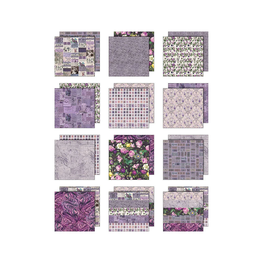 Tim Holtz 8 x 8 scrapbook paper - Purple