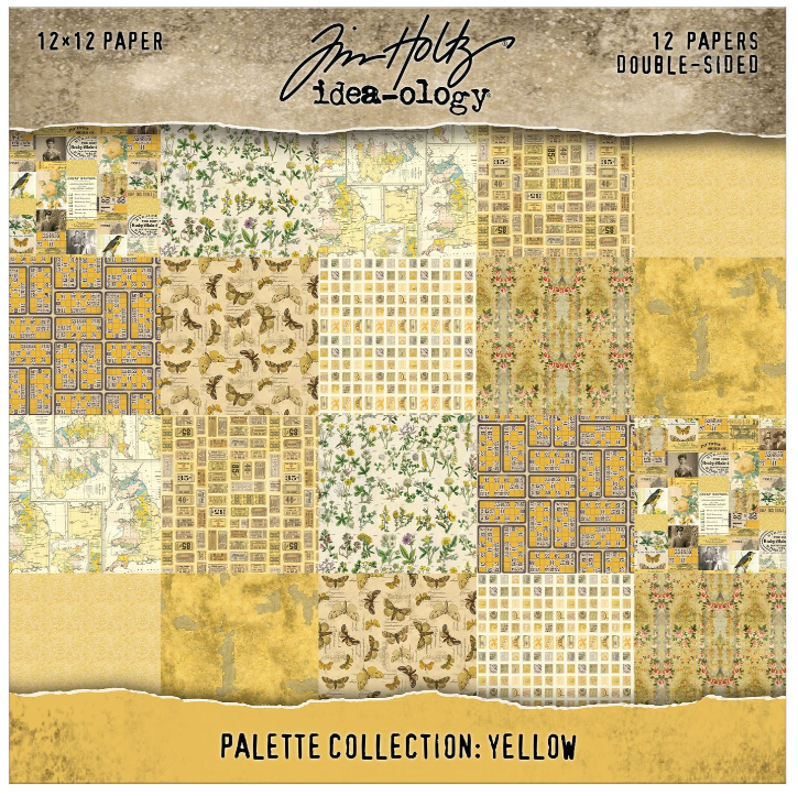 Tim Holtz Paper Palette Collection - Yellow 12 X 12