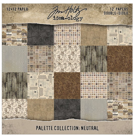 Tim Holtz Paper Palette Collection - Neutral 12 X 12