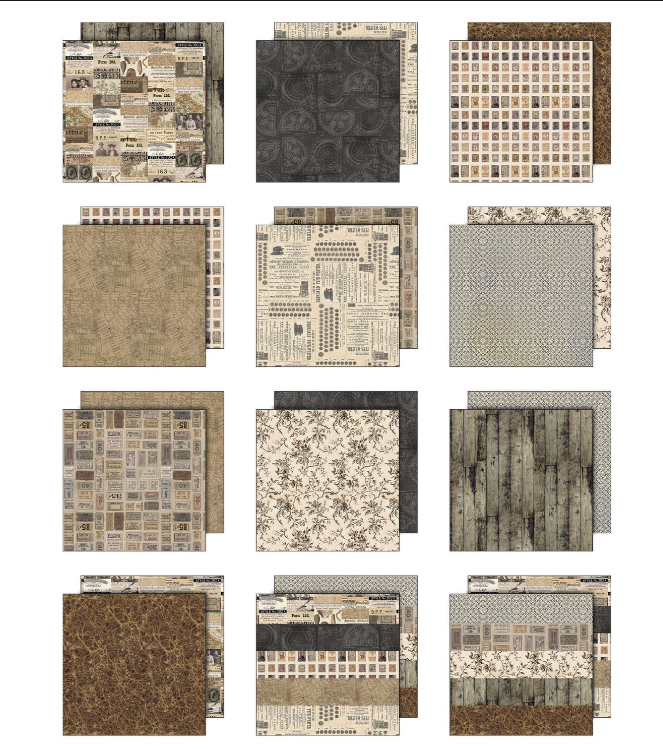 Tim Holtz Paper Palette Collection - Neutral 12 X 12