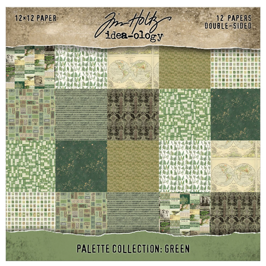 Tim Holtz Paper Palette Collection - Green 12 X 12