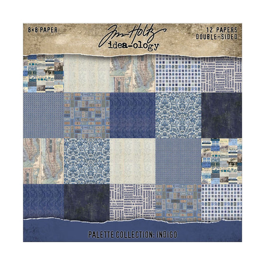 Tim Holtz 8 x 8 scrapbook paper - Indigo