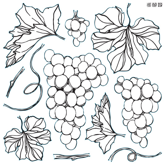 Grapes 12x12 decor stamp