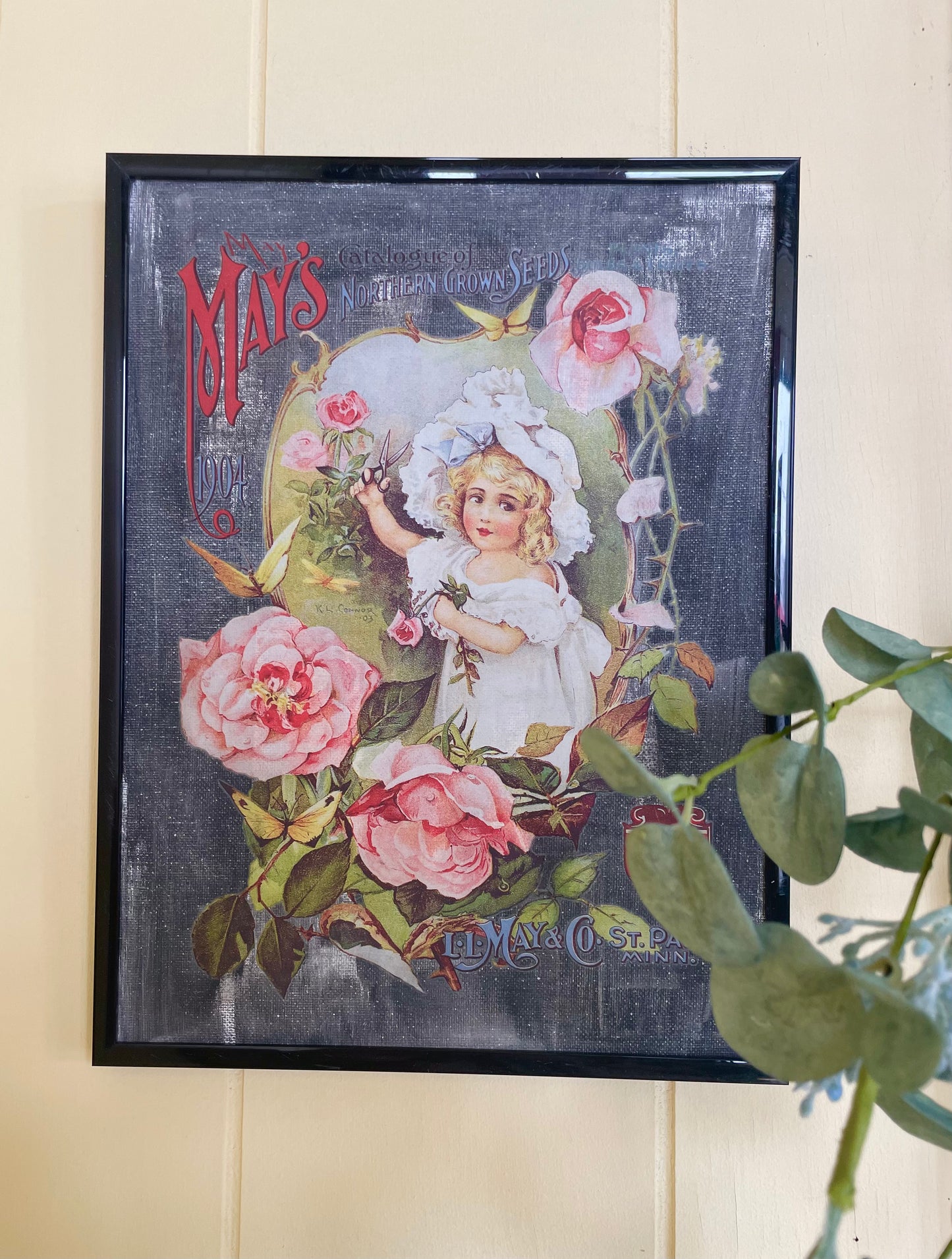 Framed canvas board Plant Lady