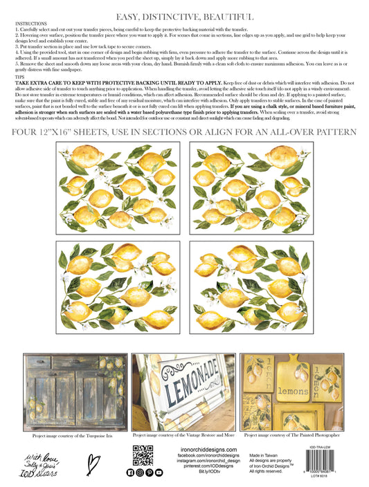Lemon Drops Decor Transfer