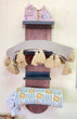 Wood & Metal Oval Towel Rack with shelf